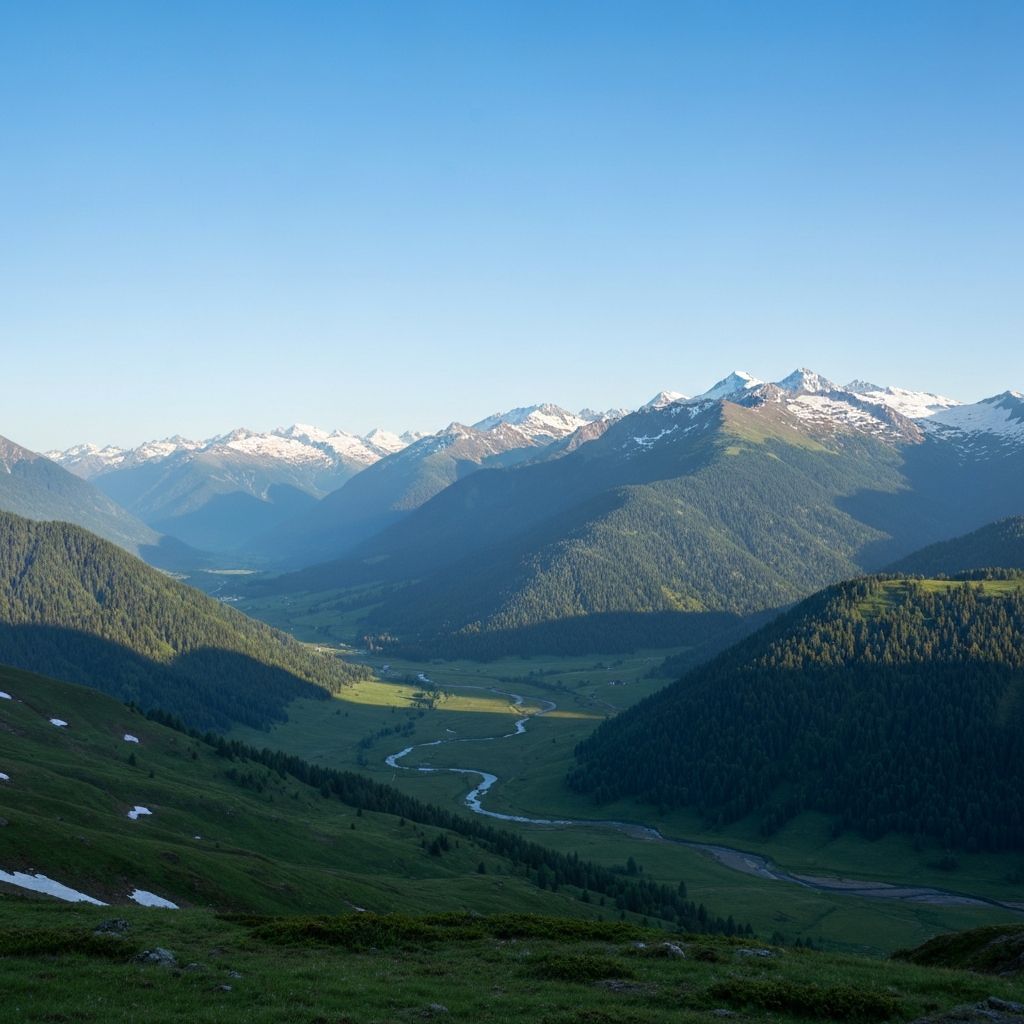 Peaceful mountain scenery